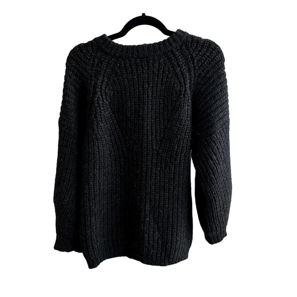 Isabel Marant Etoile Phoebe Chunky Knit Crew Neck Jumper Sweater Black - Picture 2 of 6